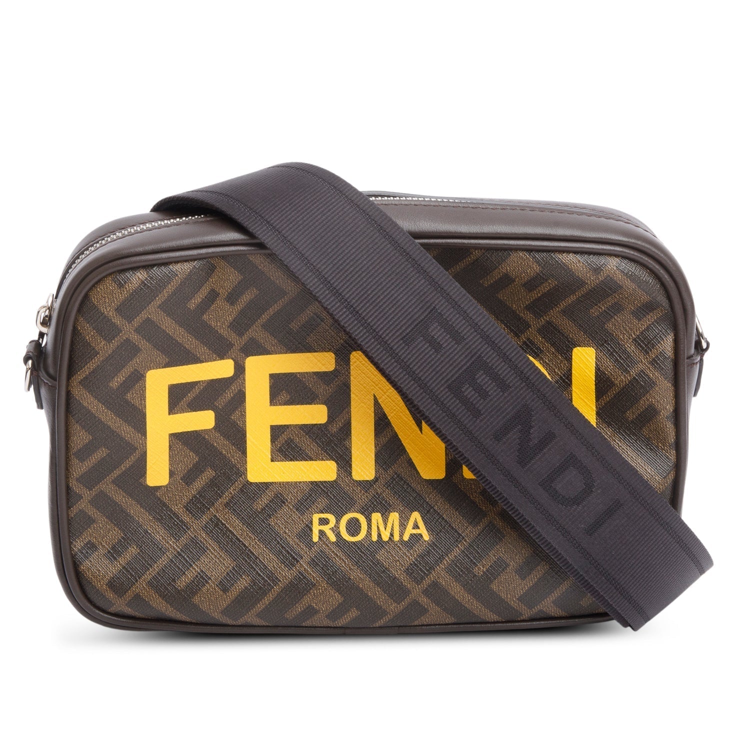 Fendi Ff Zucca Camera Case Bag Leather Canvas Travel Bag