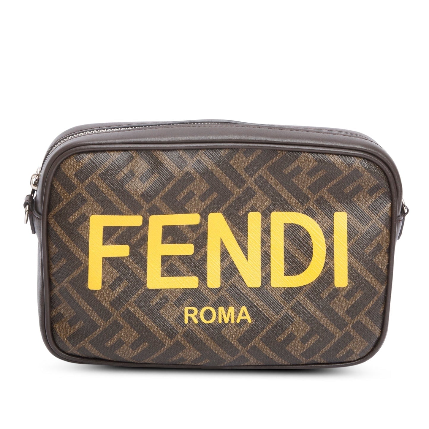 Fendi Ff Zucca Camera Case Bag Leather Canvas Travel Bag