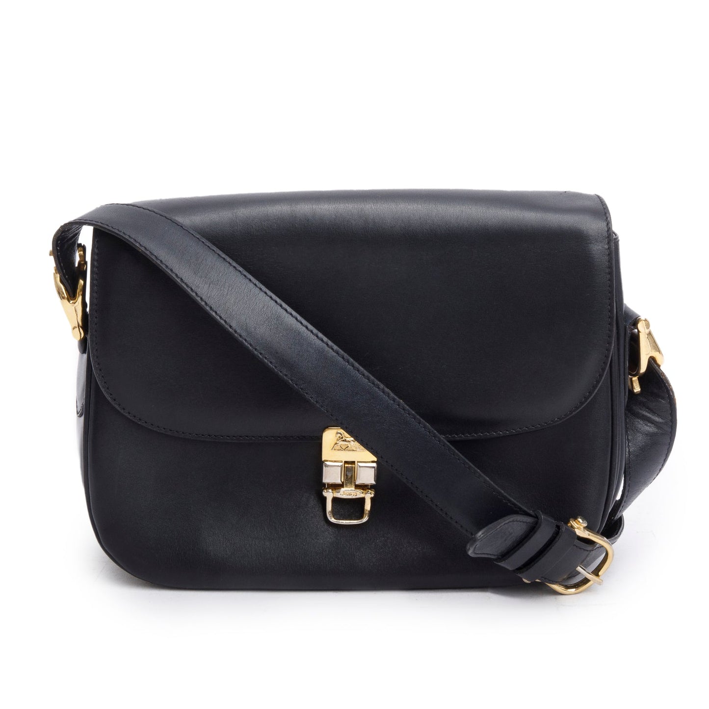 Celine Horse Carriage Shoulder Bag Leather Black