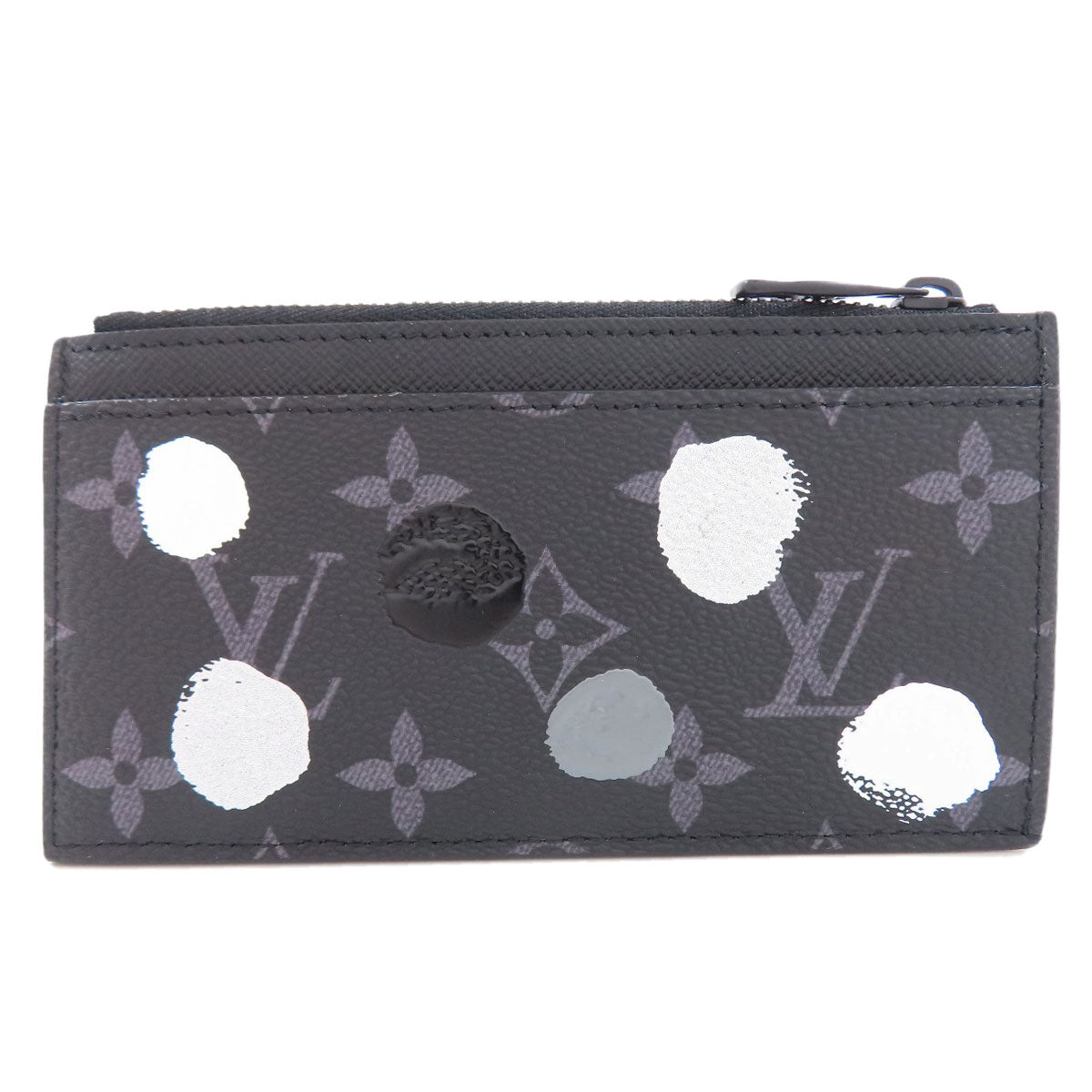 Louis Vuitton M81930 Eclipse Coin Holder Yayoi Monogram Black Wallet Case