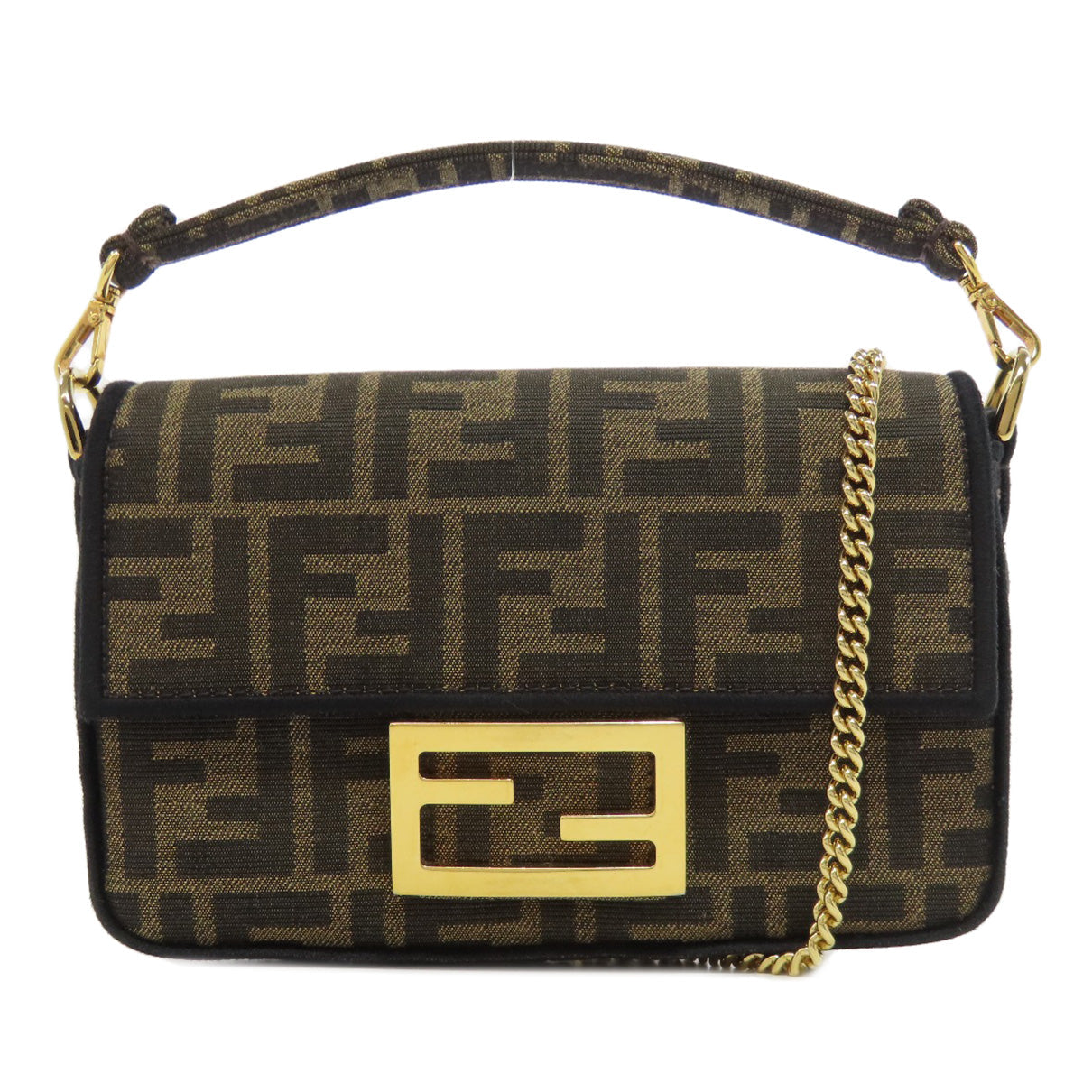 Fendi Shoulder Bag Zucca Pattern 2Way Canvas Brown