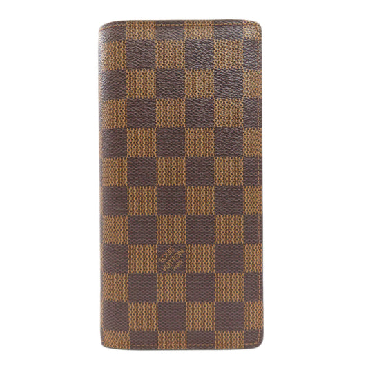 Louis Vuitton Long Purse N60017 Damier Portefeuille Canvas Brown Wallet Case