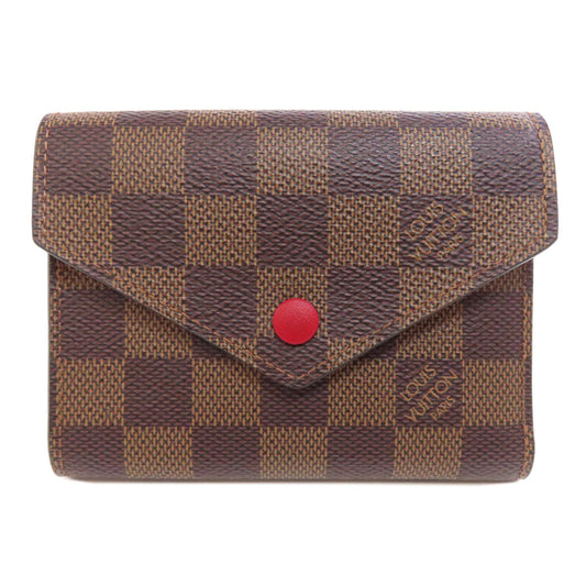 Louis Vuitton Bifold N41659 Damier Portefeuille Victorine Canvas Brown Wallet Case