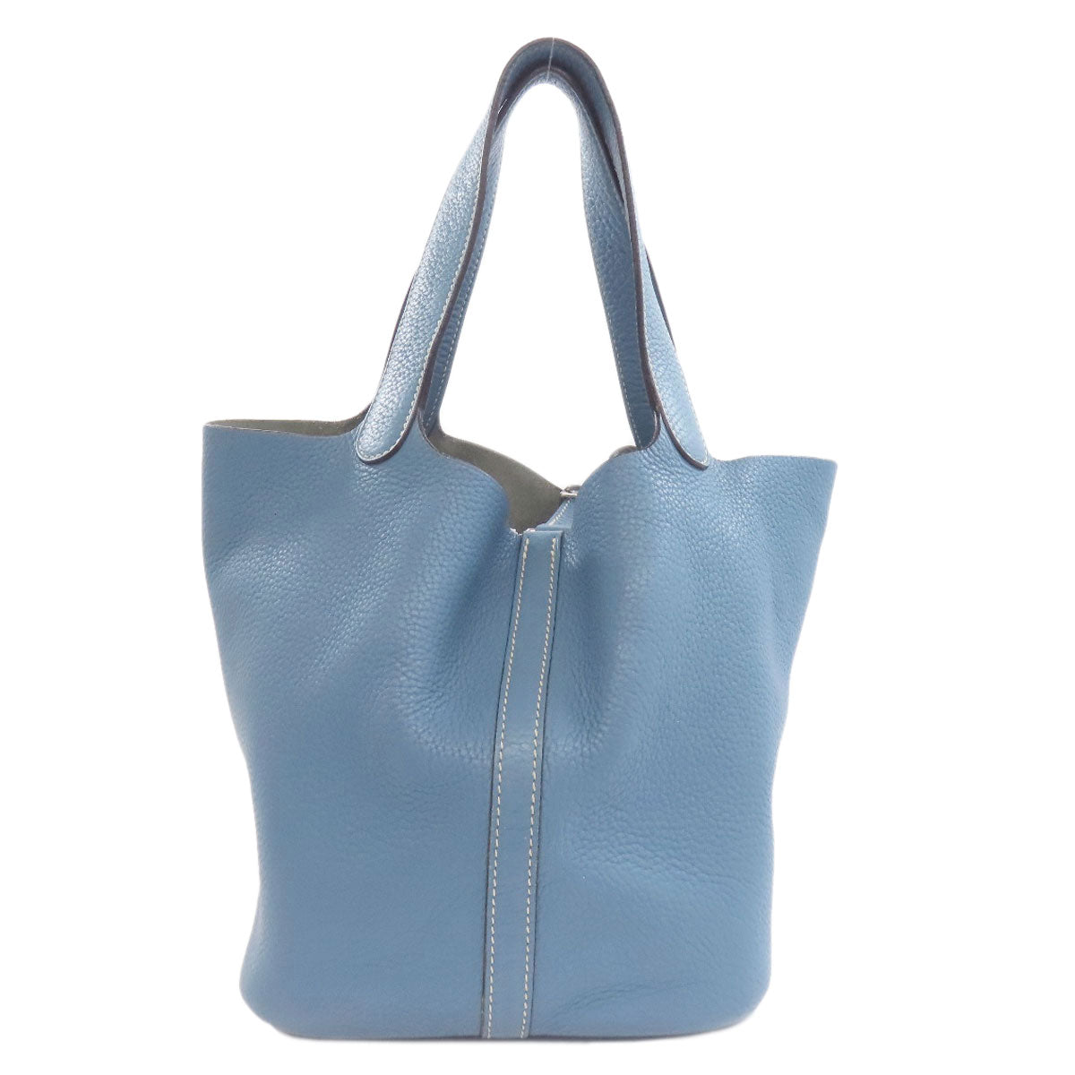 Taurillon Clemence Picotin Lock Mm Silvermetal Women Blue Travel Bag