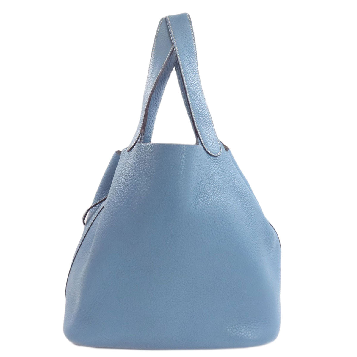 Hermes Handbag Taurillon Clemence Picotin Lock Mm Silvermetal Women Blue Travel Bag