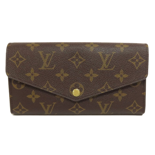 Louis Vuitton Long Purse M60531 Portefeuille Sarah Monogram Canvas Brown Wallet Case 2