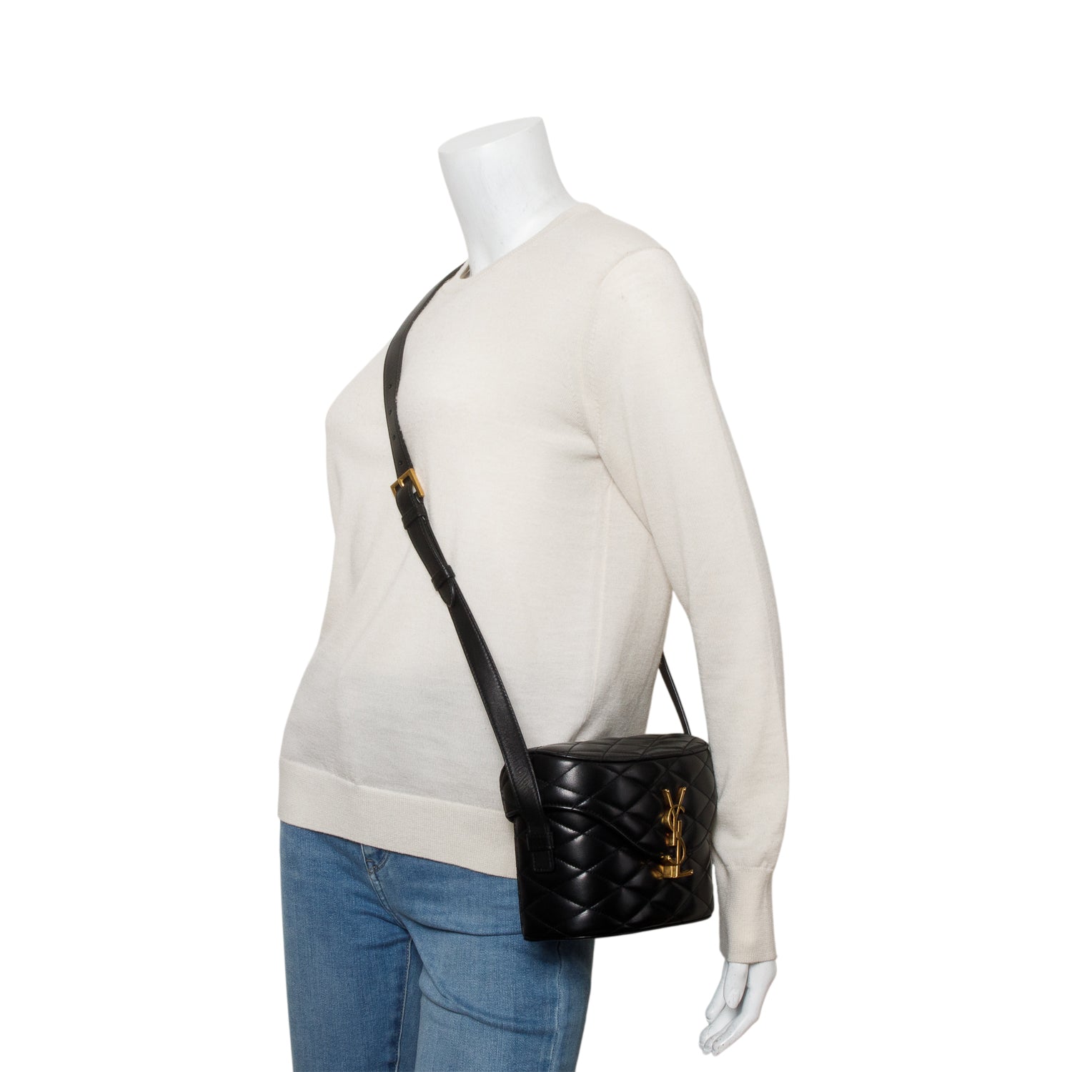YSL Saint Laurent June Box Crossbody Bag Leather Quilted