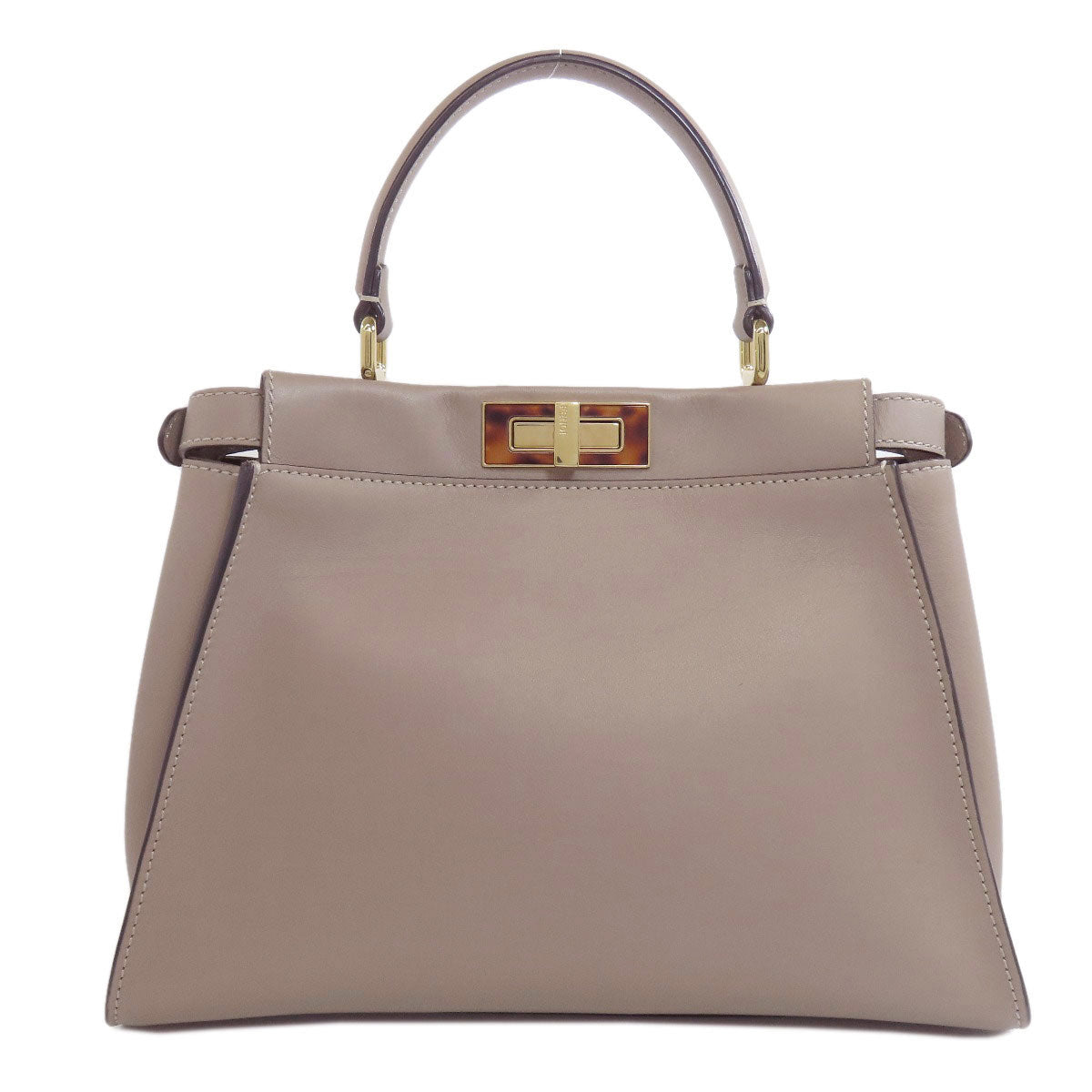 Fendi Handbag Calfskin Peekaboo 2Way Gray Travel Bag