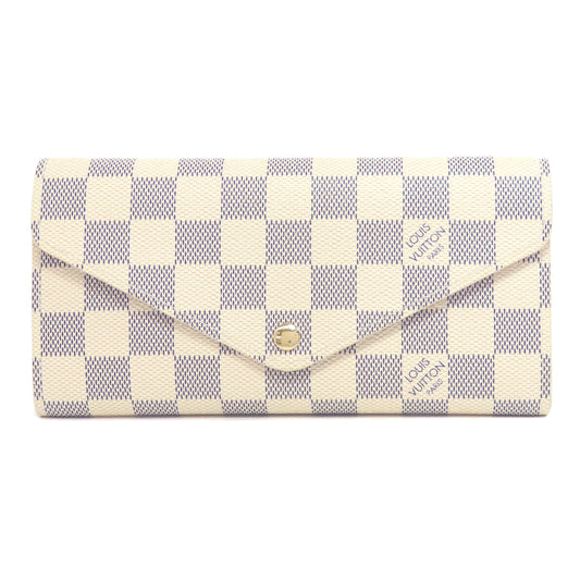 Louis Vuitton Bifold M63020 Damier Portefeuille Josephine Canvas White Wallet Case