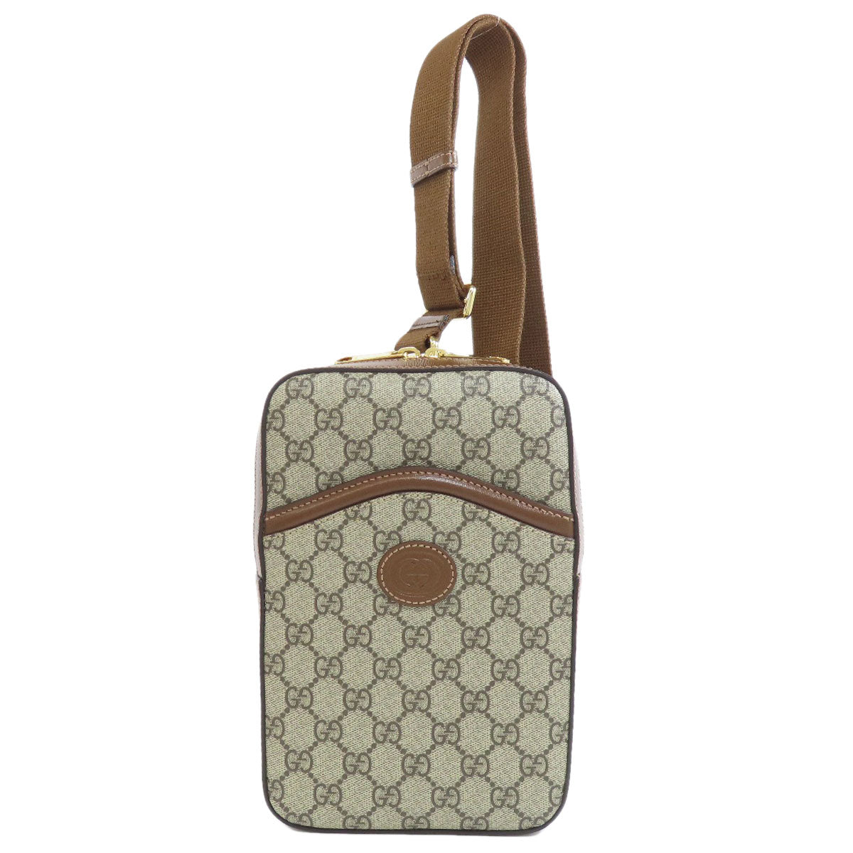Gucci Sling PVC GG Supreme Brown Travel Bag