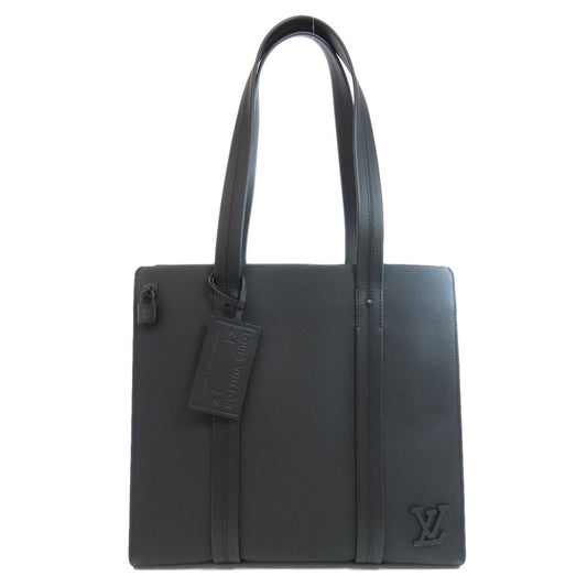 Louis Vuitton M57308 Grain Aerogram Takeoff Leather Calfskin Black Tote Bag