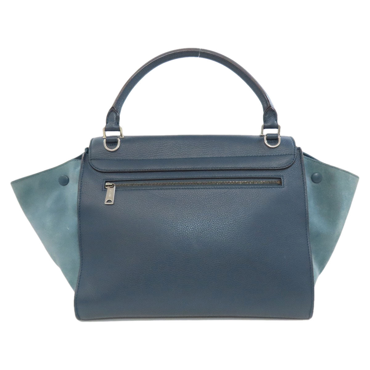 Navy Trapeze Way Women Leather Travel Bag