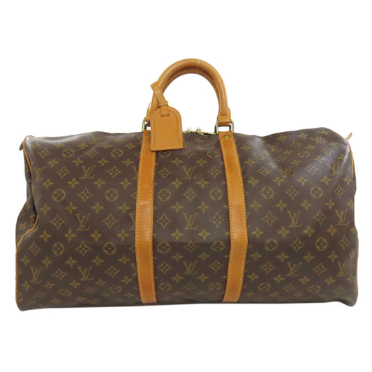 Louis Vuitton Boston Duffel M41424 Keepall 55 Monogram Canvas Brown Travel Bag 7