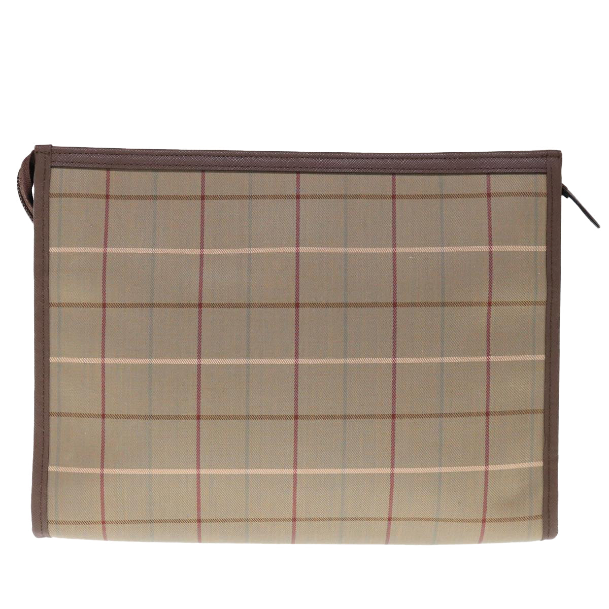 Burberry Luxury ss Nova Check Clutch Bag Auth Canvas Brown
