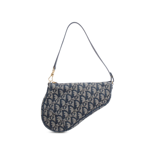 Dior Christian Navy issimo Saddle Pochette Handbag Travel Bag