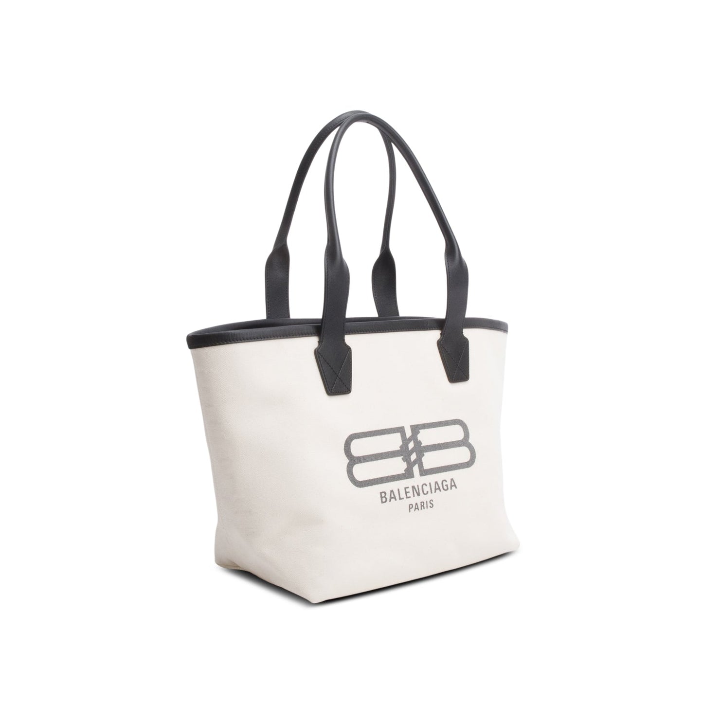 Balenciaga Cotton Calfskin Bb Logo Jumbo Tote Canvas White Tote Bag