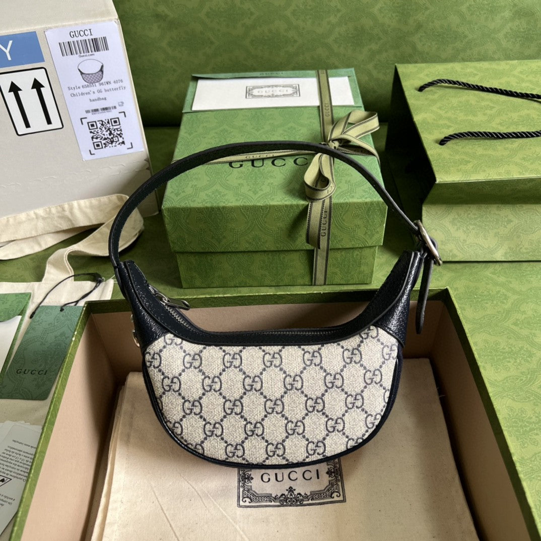 gg Ophidia gg Supreme Canvas Beige Blue Mini Bag