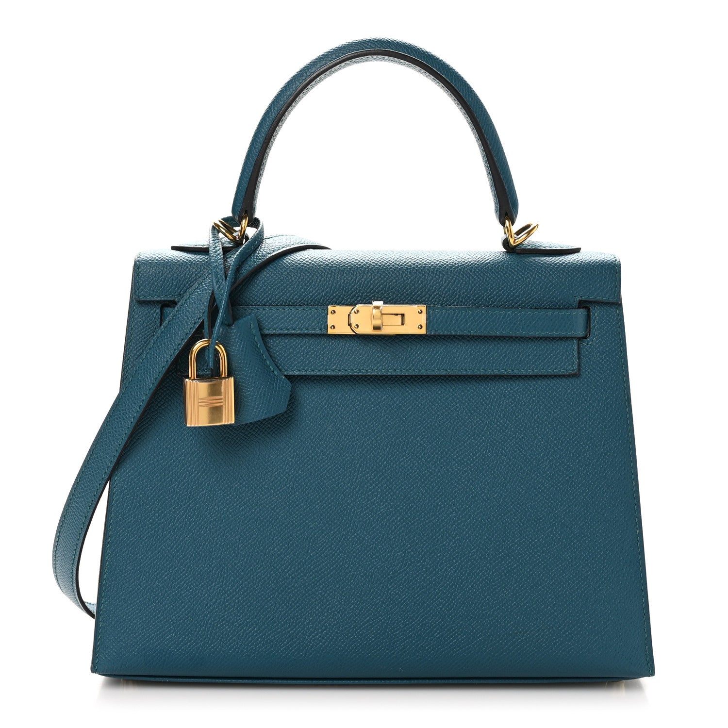Hermes Epsom Kelly Sellier Vert Bosphore Handbag Travel Bag