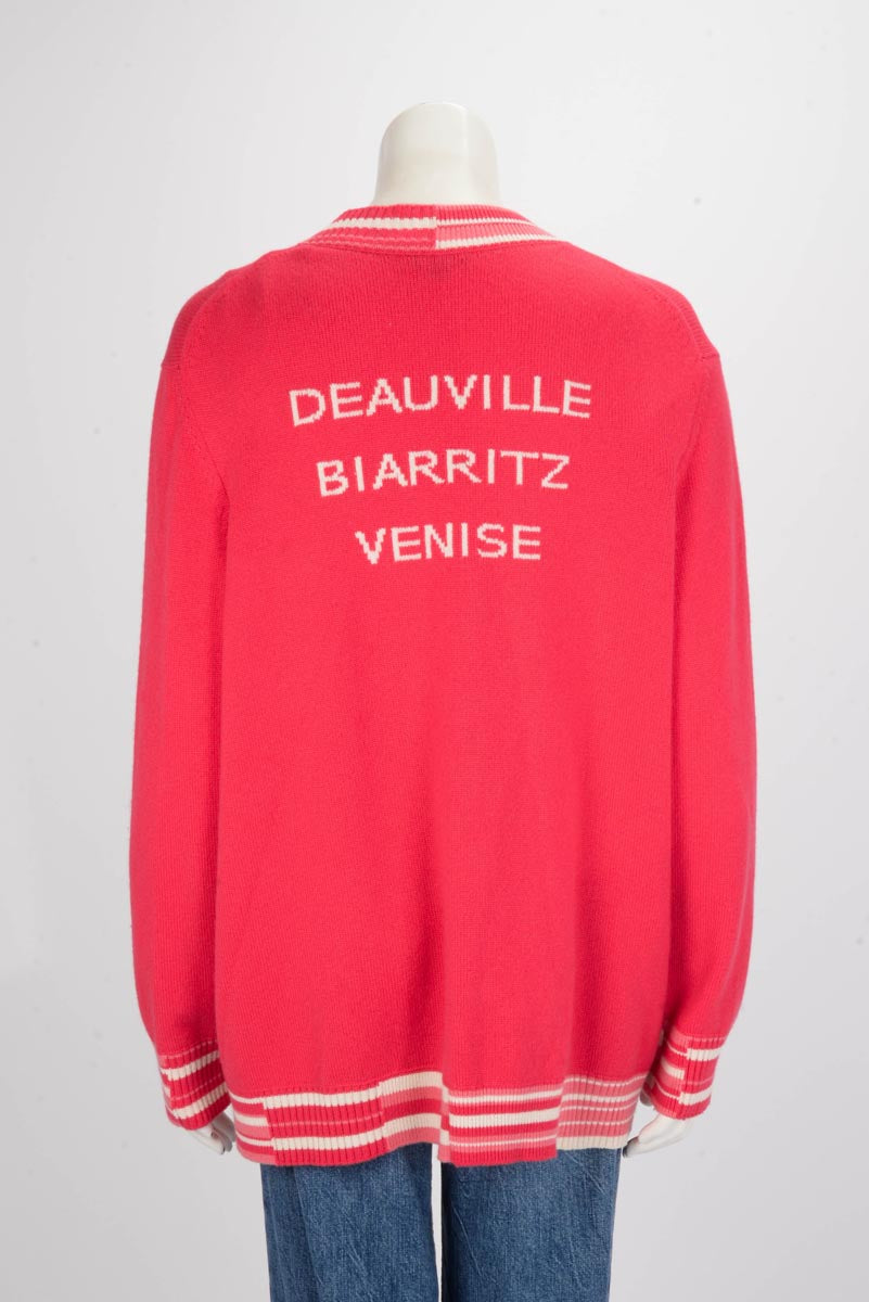 Chanel Pink Cashmere Deauville Biarritz Venise Cardigan FR 50 Apparel