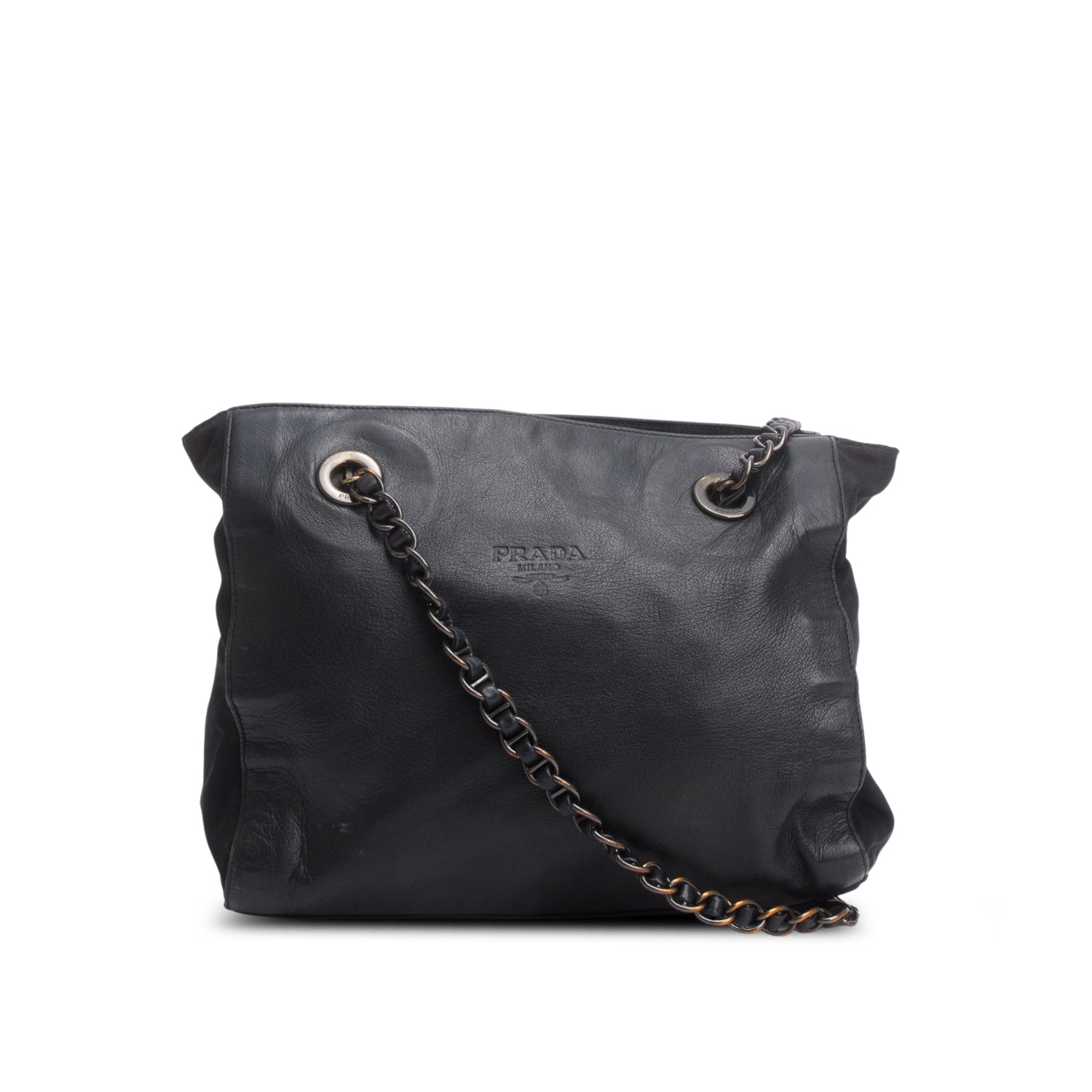 Prada Nappa & Tessuto Catena Bag Leather Nylon Travel Bag Catena Bag