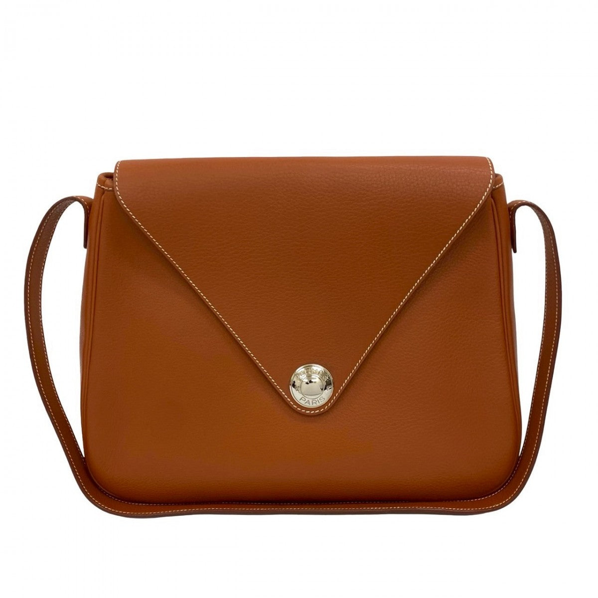 Hermes Shoulder Bag Taurillon Clemence Christine Brown