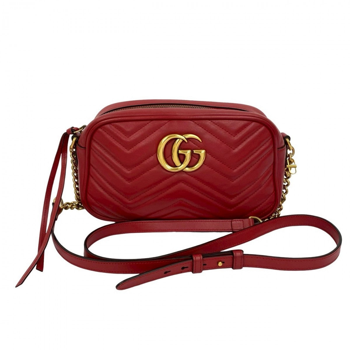 Gucci GG Marmont Leather Red Shoulder Bag