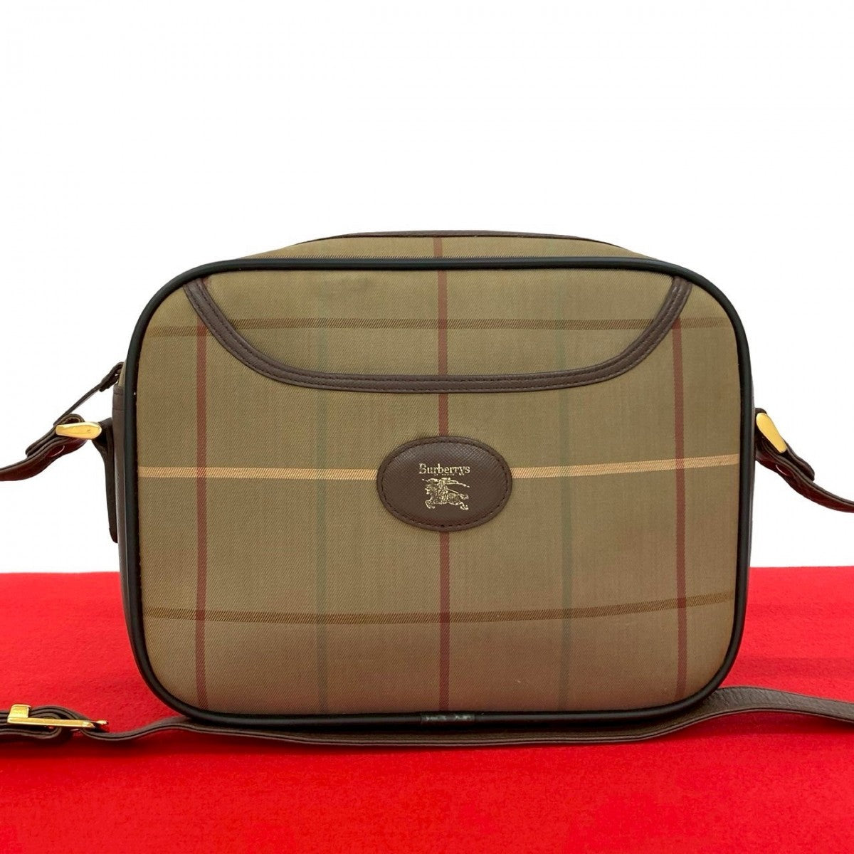 Burberry Shoulder Bag Canvas Brown