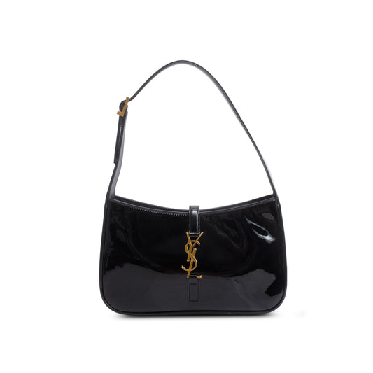 YSL Saint Laurent Patent Calfskin Le Hobo Black Shoulder Bag