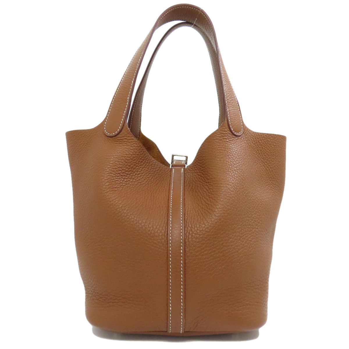 Hermes Handbag Taurillon Clemence Picotin Lock Mm Silvermetal Brown Gold Travel Bag