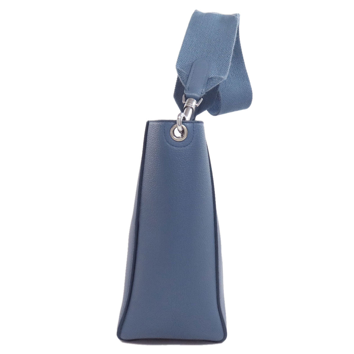 Shoulder Bag Calfskin Sangle Blue Small