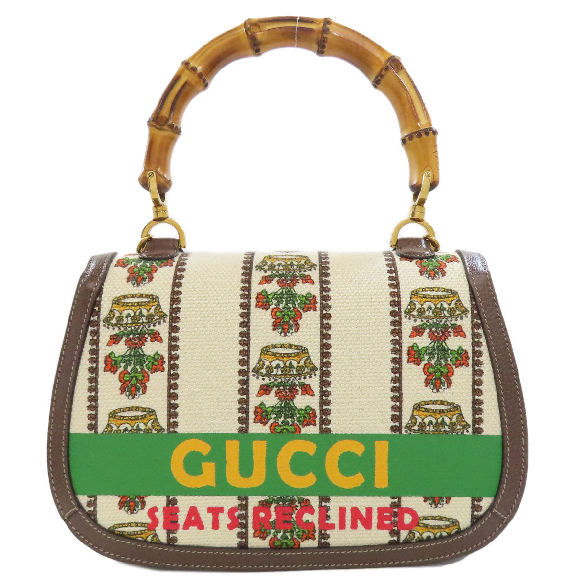 Gucci Bamboo 100th anniversary model Canvas Brown Handbag