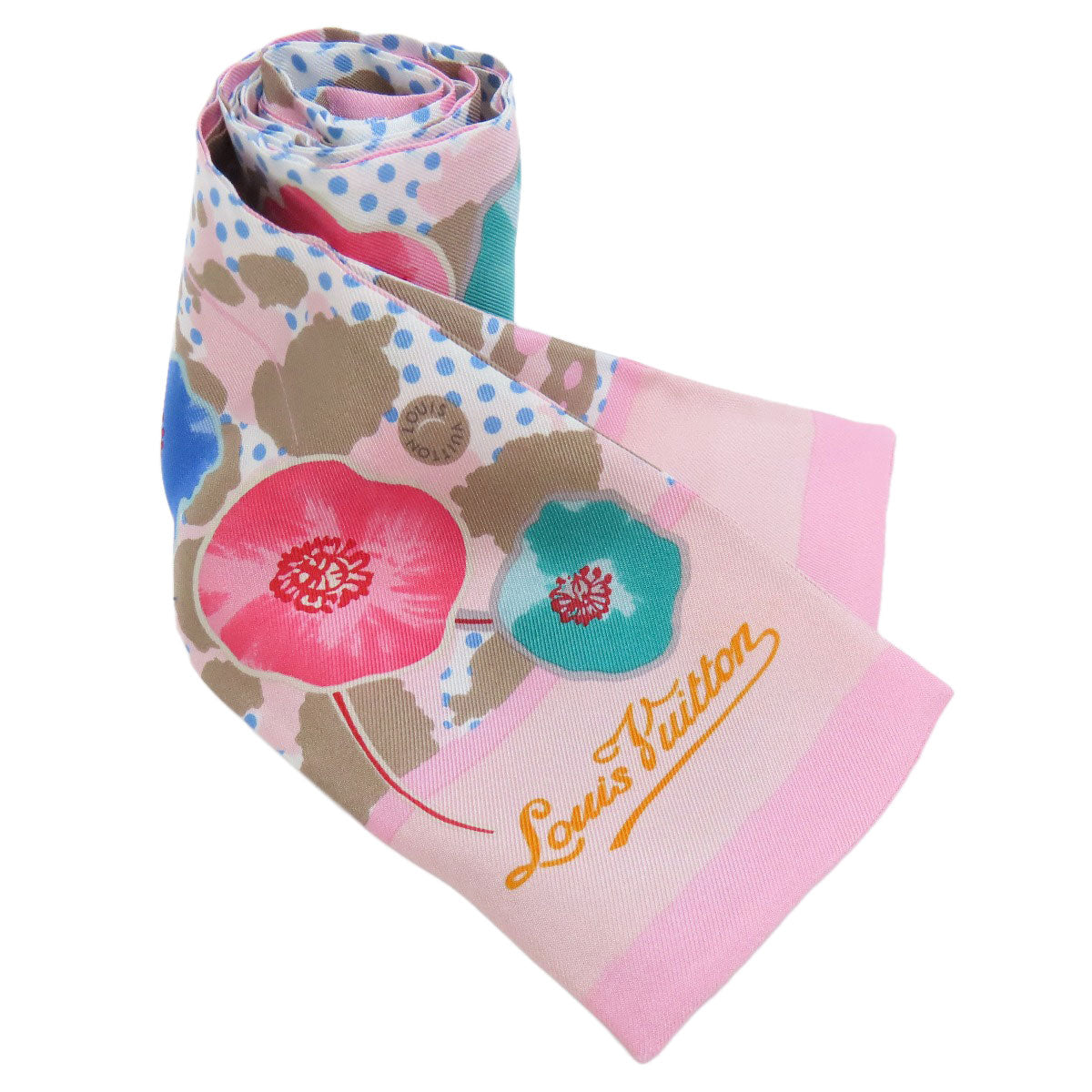 Louis Vuitton scarf M75214 silk Bando Retro Pink