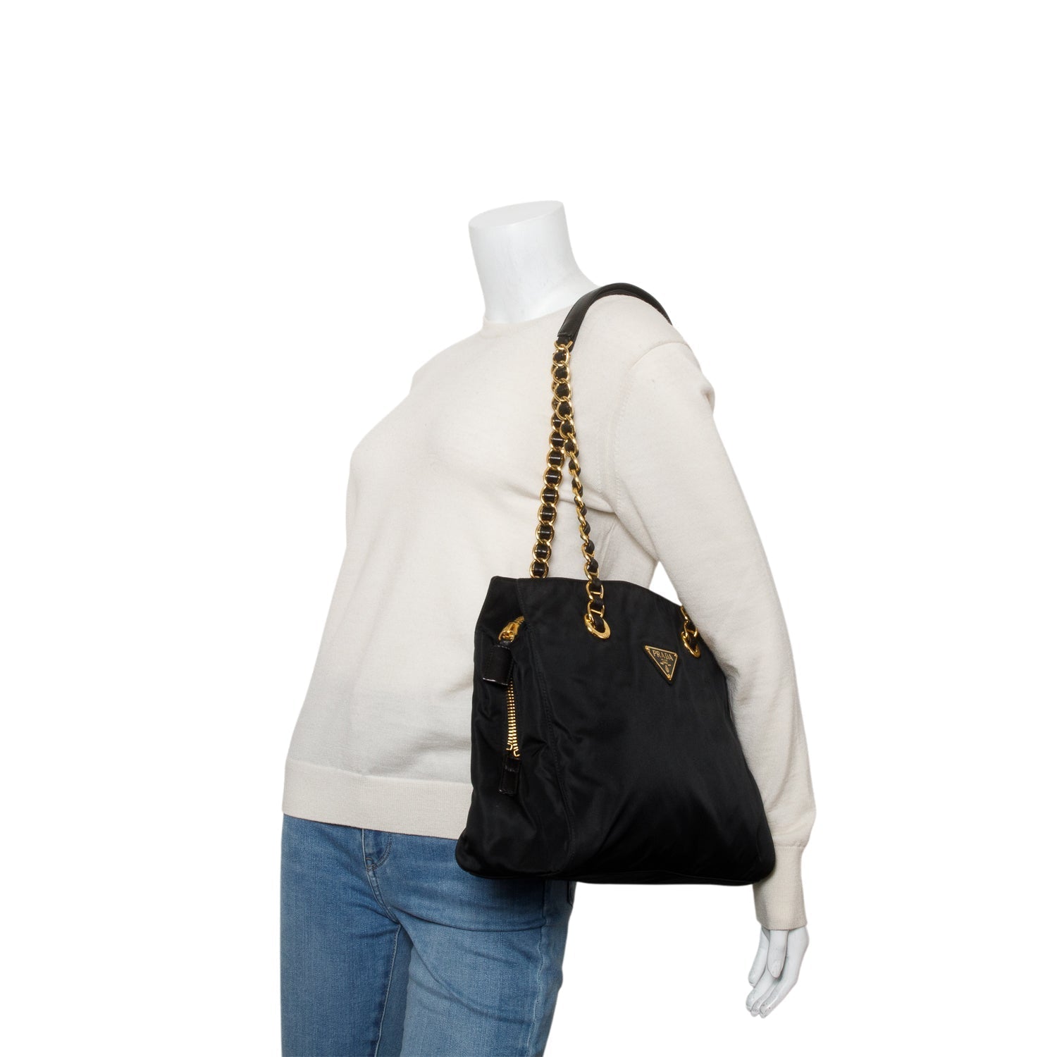 Prada Tessuto Shoulder Bag Nylon Black