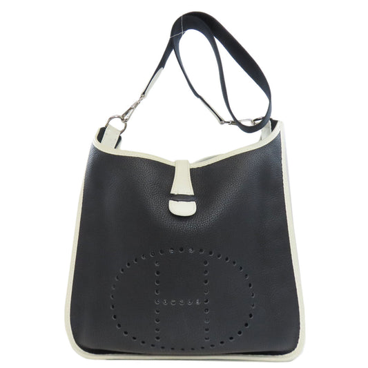 Hermes Shoulder Bag Taurillon Clemence Evelyn Pm Silvermetal Women Black