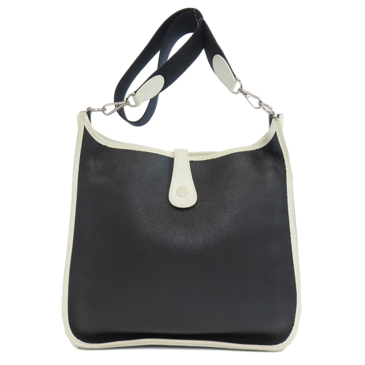 Hermes Shoulder Bag Taurillon Clemence Evelyn Pm Silvermetal Women Black