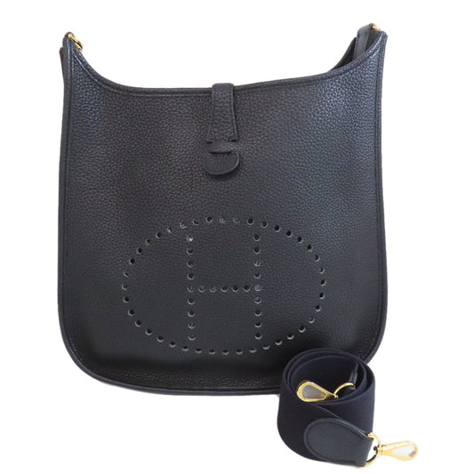 Hermes Shoulder Bag Togo Evelyn Gm Women Metal Black Gold