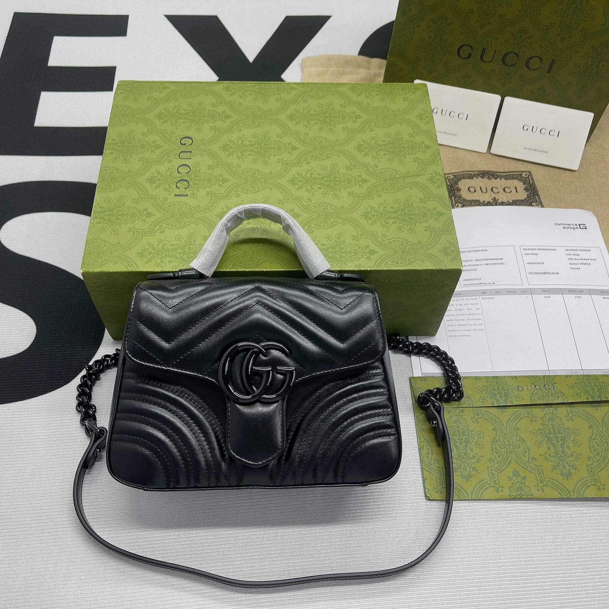 gg Marmont , ’s 8.3in Black Mini Top Handle Mini Bag