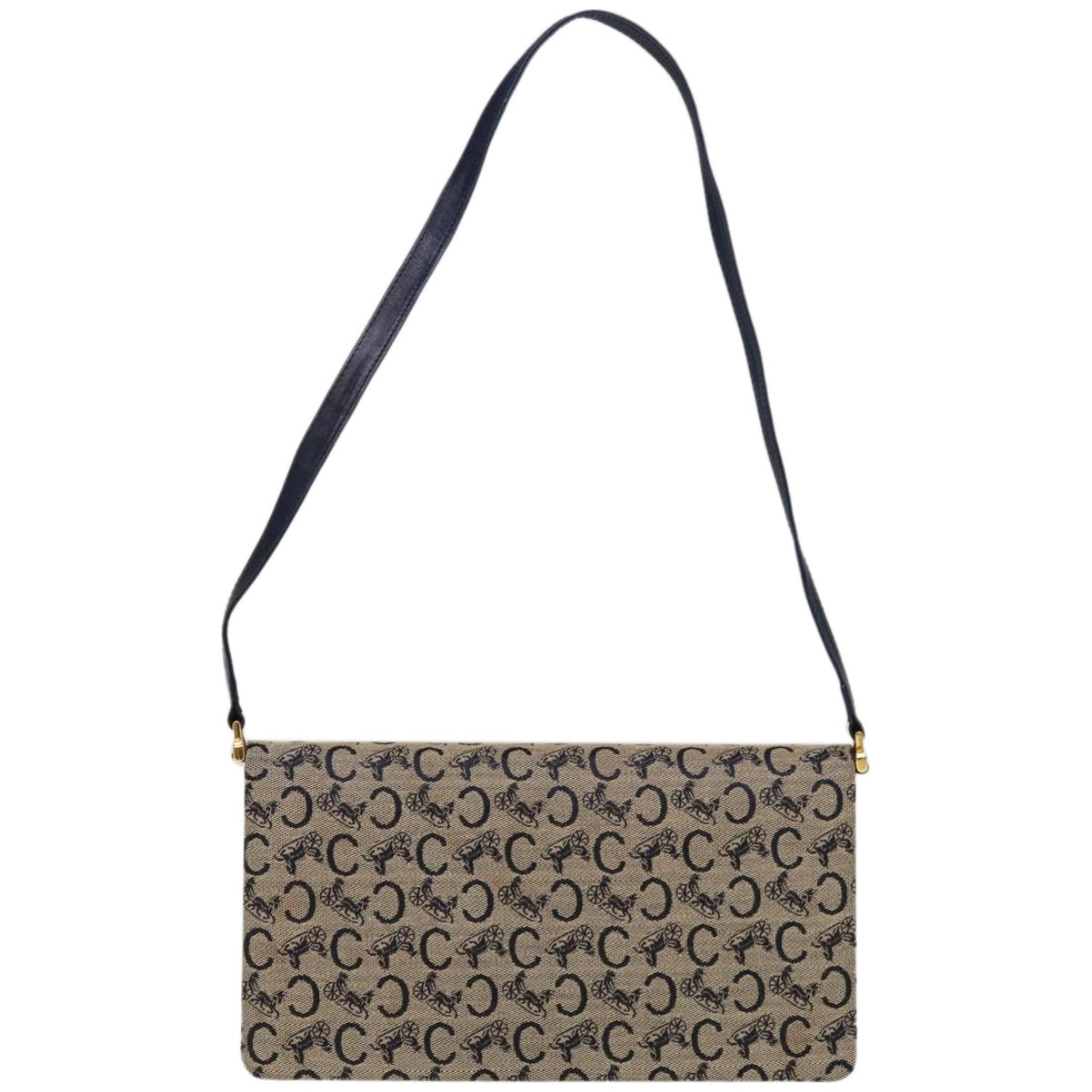 Luxury C Macadam Shoulder Bag Navy Canvas Beige