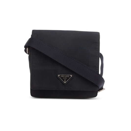 Prada Tessuto Saffiano Crossbody Bag Nylon Black