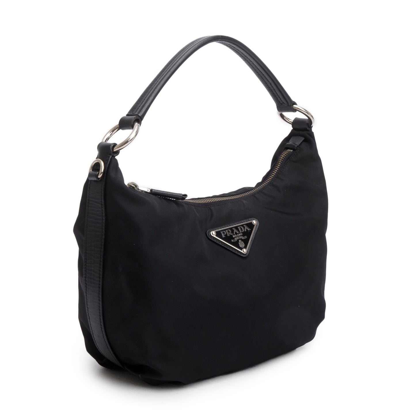 Prada Tessuto Saffiano Shoulder Bag Leather Nylon