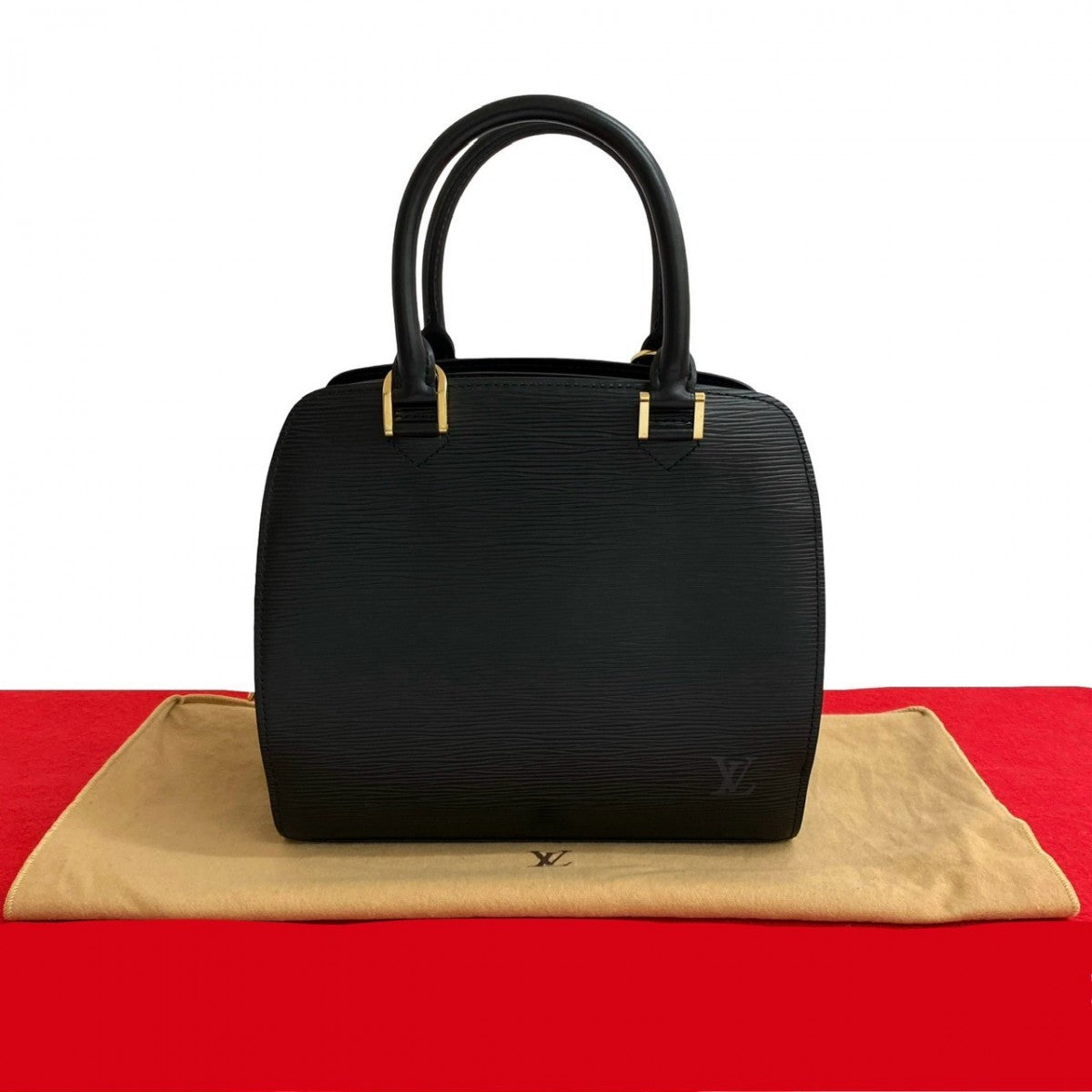 Louis Vuitton Epi Ponneuf Leather Black Handbag