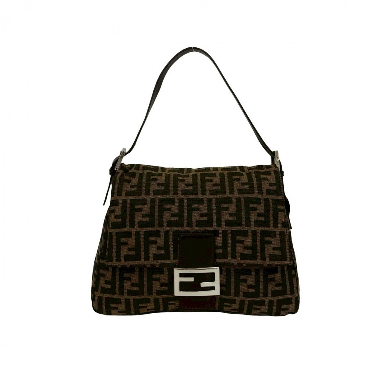 Fendi Handbag Mamma Canvas Brown Bucket Bucket Bag