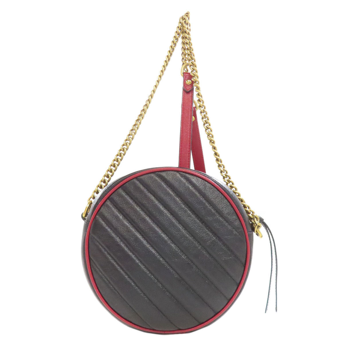 Gucci Round Leather Black Chain Shoulder Bag