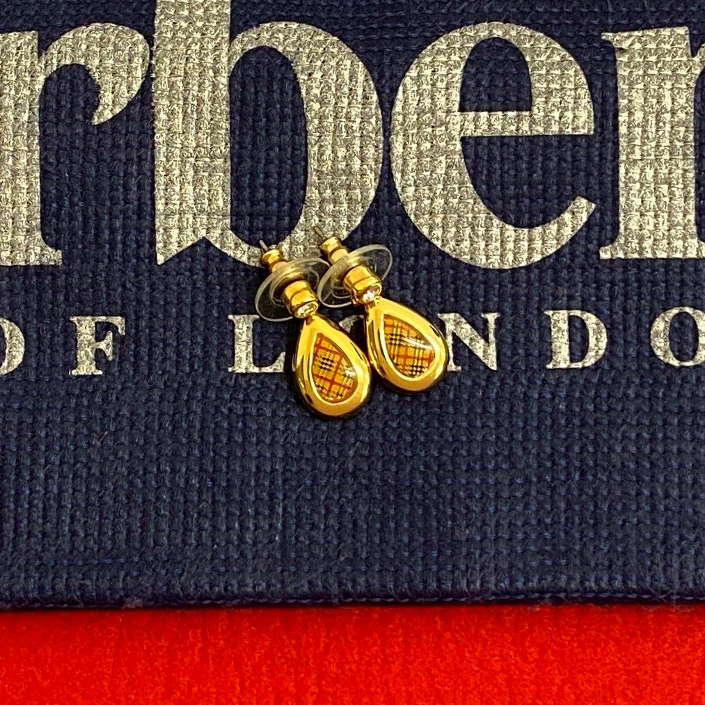Burberry Pierce Plated Handbag Gold Yellow Travel Bag