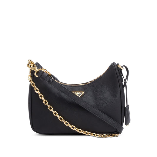 Prada Saffiano Lux Re Edition Shoulder Bag Black Mini