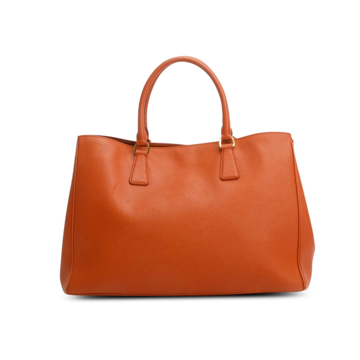 Prada Orange Saffiano Lux Galleria Tote Handbag Large Tote Bag