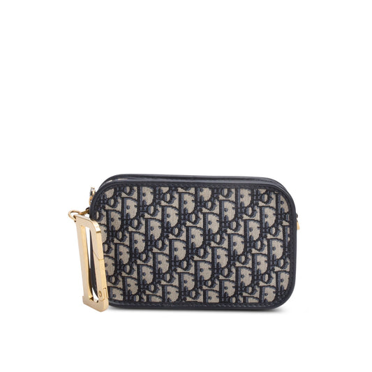 Dior Christian Navy Oblique quake Clutch Handbag Clutch Bag