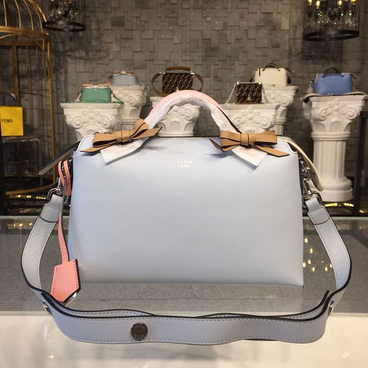 Fendi Top QualityTop Quality By Way Blue Medium FF Crossbody Bag Ff 8Bl146