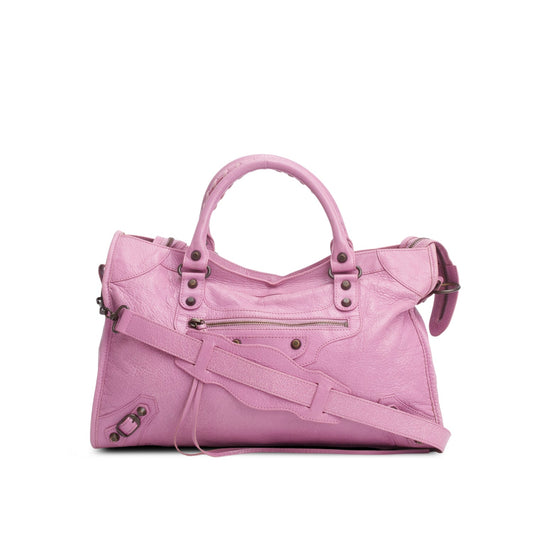Balenciaga Purple Arena Lambskin Le City Bag Leather Medium Travel Bag