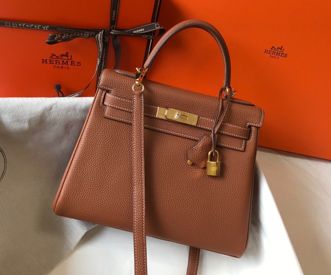 Top Quality Kelly Retourne Togo Bag For Brown Shoulder Bag